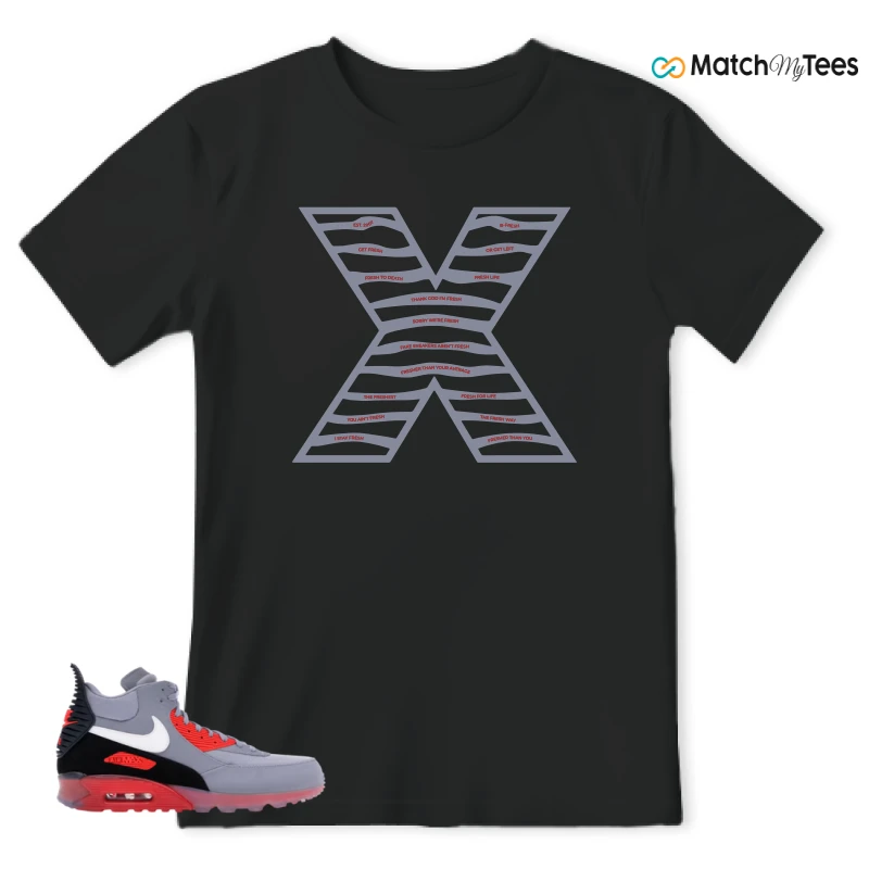 NIKE AIR MAX 90 SNEAKERBOOT ICE WOLF GREY INFRARED SNEAKER Matching Tees t-shirt