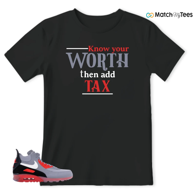 NIKE AIR MAX 90 SNEAKERBOOT ICE WOLF GREY INFRARED SNEAKER Matching Tees t-shirt