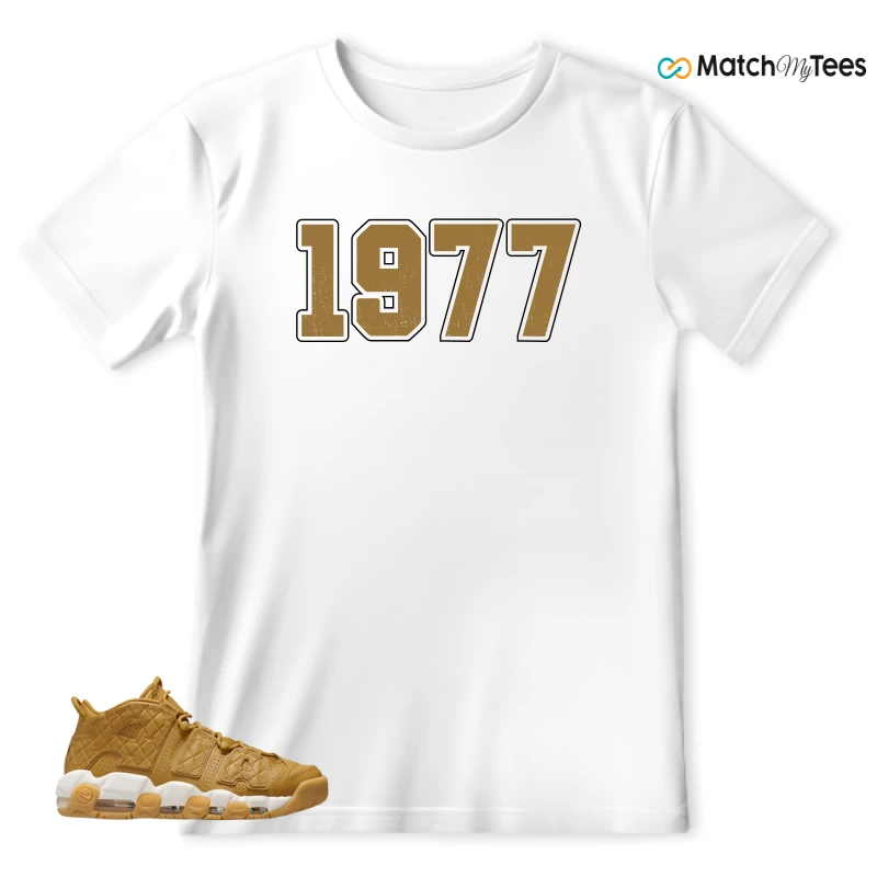 NIKE AIR MORE UPTEMPO QUILTED WHEAT GUM LIGHT BROWN (WOMEN'S) SNEAKER Matching Tees t-shirt