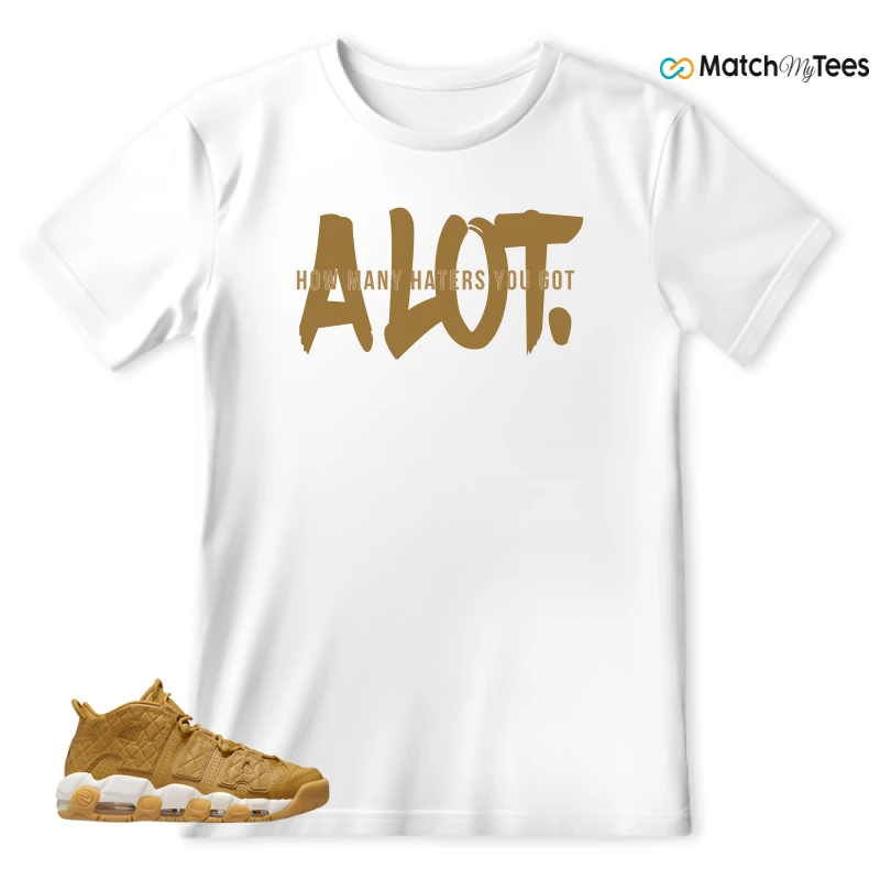 NIKE AIR MORE UPTEMPO QUILTED WHEAT GUM LIGHT BROWN (WOMEN'S) SNEAKER Matching Tees t-shirt