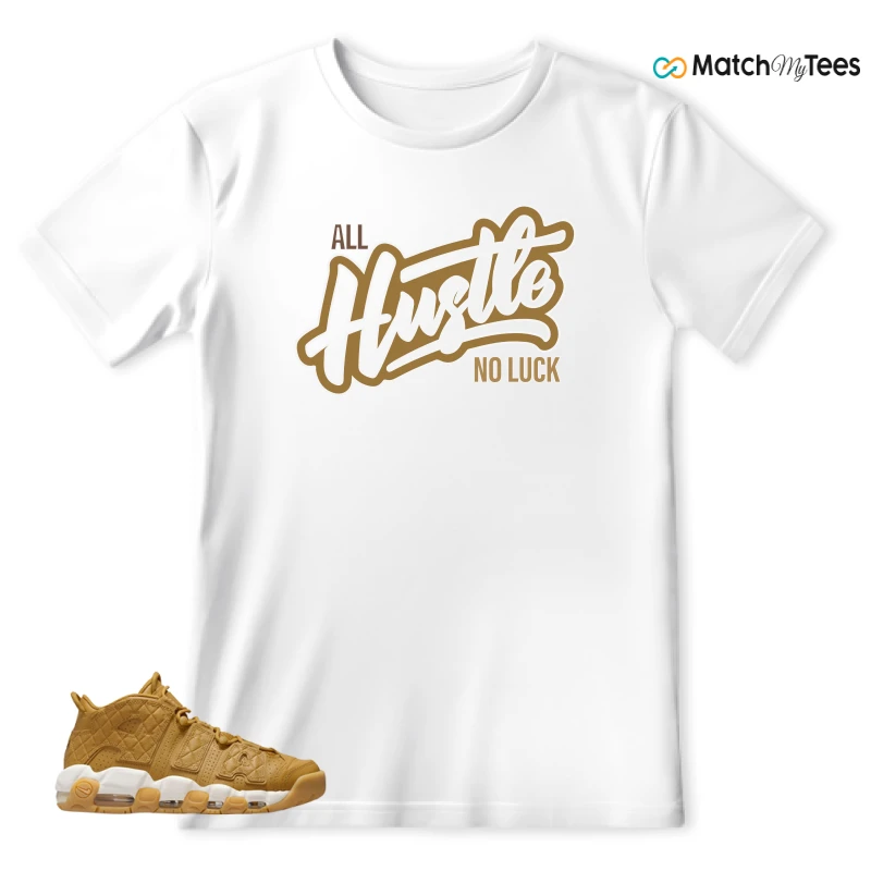NIKE AIR MORE UPTEMPO QUILTED WHEAT GUM LIGHT BROWN (WOMEN'S) SNEAKER Matching Tees t-shirt