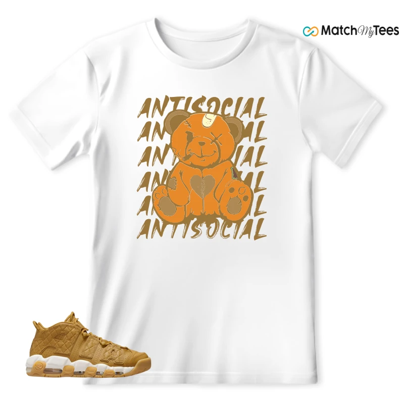 NIKE AIR MORE UPTEMPO QUILTED WHEAT GUM LIGHT BROWN (WOMEN'S) SNEAKER Matching Tees t-shirt