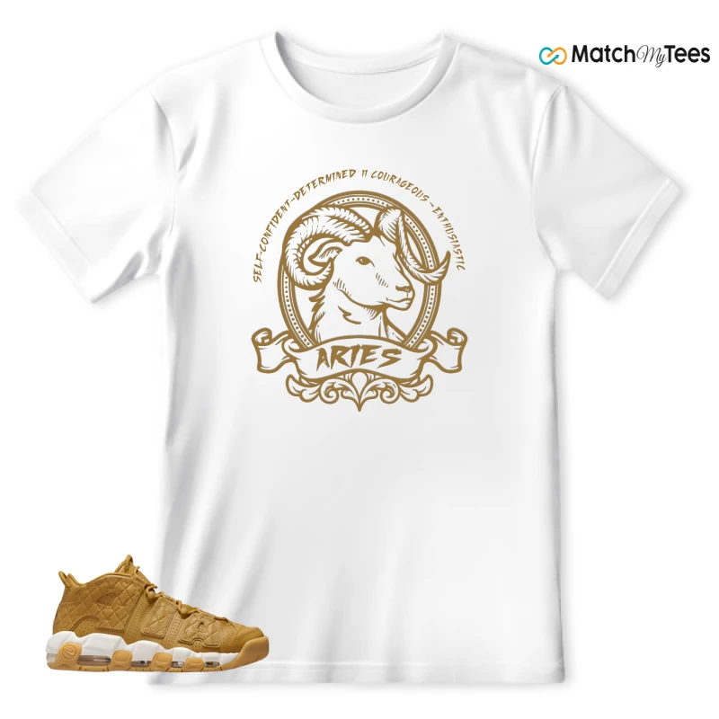 NIKE AIR MORE UPTEMPO QUILTED WHEAT GUM LIGHT BROWN (WOMEN'S) SNEAKER Matching Tees t-shirt