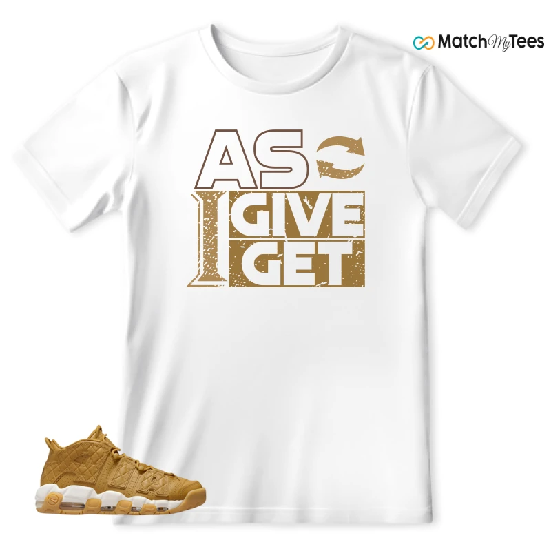 NIKE AIR MORE UPTEMPO QUILTED WHEAT GUM LIGHT BROWN (WOMEN'S) SNEAKER Matching Tees t-shirt