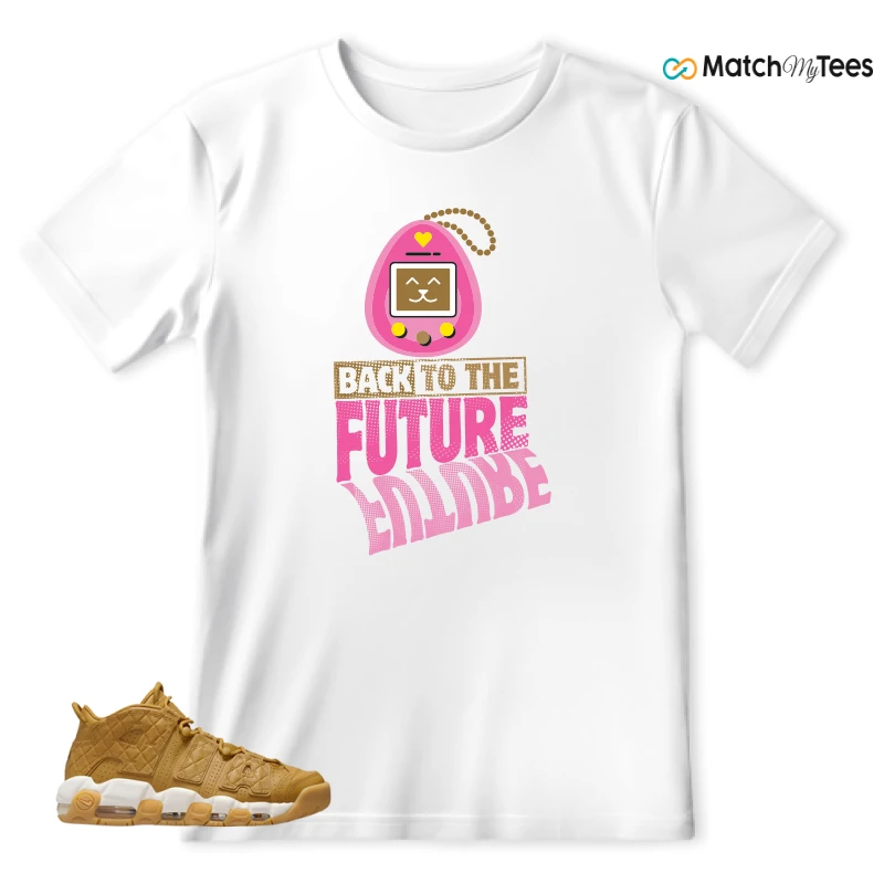 NIKE AIR MORE UPTEMPO QUILTED WHEAT GUM LIGHT BROWN (WOMEN'S) SNEAKER Matching Tees t-shirt