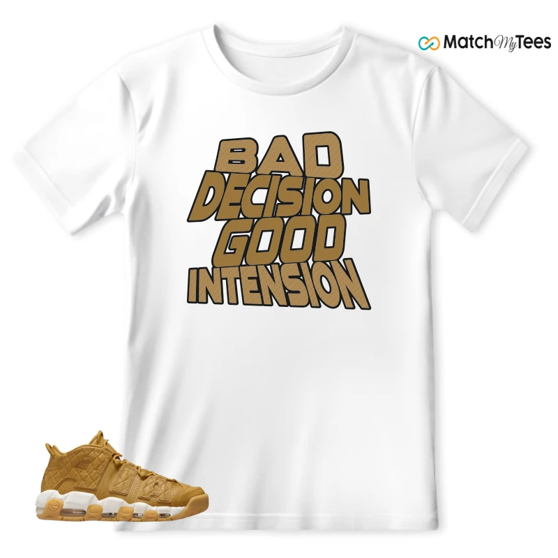 NIKE AIR MORE UPTEMPO QUILTED WHEAT GUM LIGHT BROWN (WOMEN'S) SNEAKER Matching Tees t-shirt