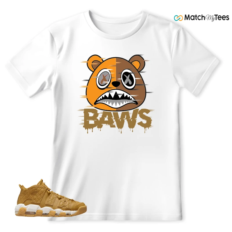 NIKE AIR MORE UPTEMPO QUILTED WHEAT GUM LIGHT BROWN (WOMEN'S) SNEAKER Matching Tees t-shirt
