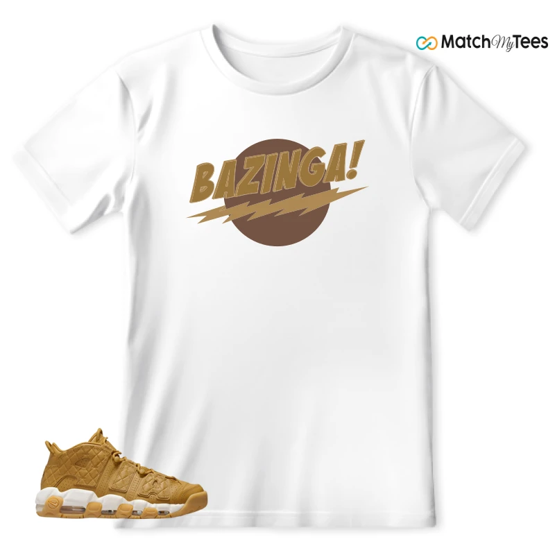 NIKE AIR MORE UPTEMPO QUILTED WHEAT GUM LIGHT BROWN (WOMEN'S) SNEAKER Matching Tees t-shirt