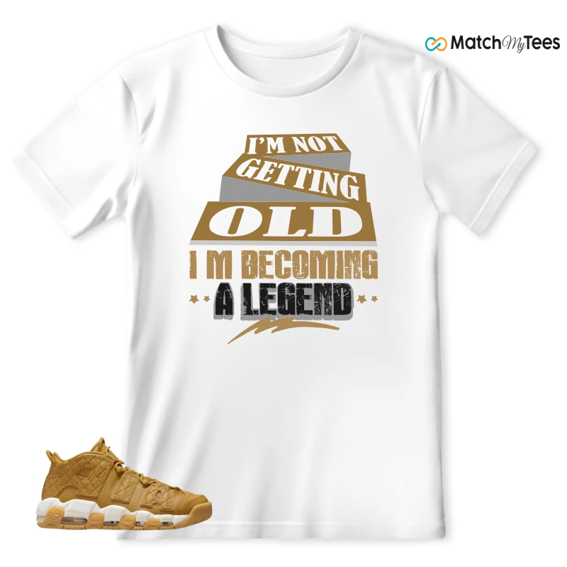 NIKE AIR MORE UPTEMPO QUILTED WHEAT GUM LIGHT BROWN (WOMEN'S) SNEAKER Matching Tees t-shirt