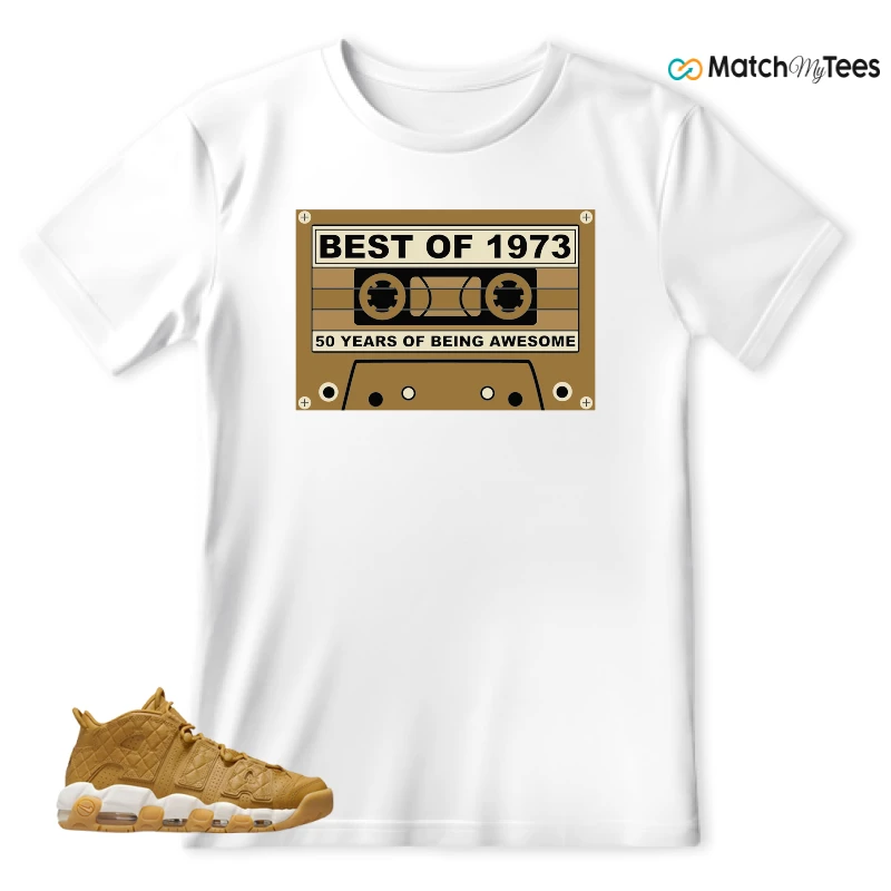 NIKE AIR MORE UPTEMPO QUILTED WHEAT GUM LIGHT BROWN (WOMEN'S) SNEAKER Matching Tees t-shirt