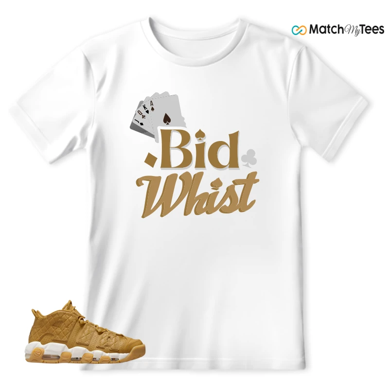 NIKE AIR MORE UPTEMPO QUILTED WHEAT GUM LIGHT BROWN (WOMEN'S) SNEAKER Matching Tees t-shirt