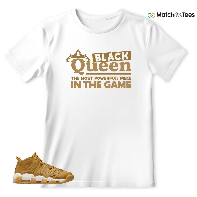 NIKE AIR MORE UPTEMPO QUILTED WHEAT GUM LIGHT BROWN (WOMEN'S) SNEAKER Matching Tees t-shirt