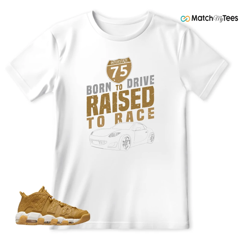 NIKE AIR MORE UPTEMPO QUILTED WHEAT GUM LIGHT BROWN (WOMEN'S) SNEAKER Matching Tees t-shirt