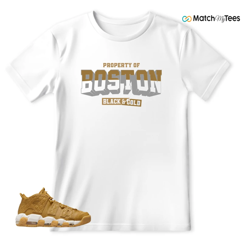NIKE AIR MORE UPTEMPO QUILTED WHEAT GUM LIGHT BROWN (WOMEN'S) SNEAKER Matching Tees t-shirt
