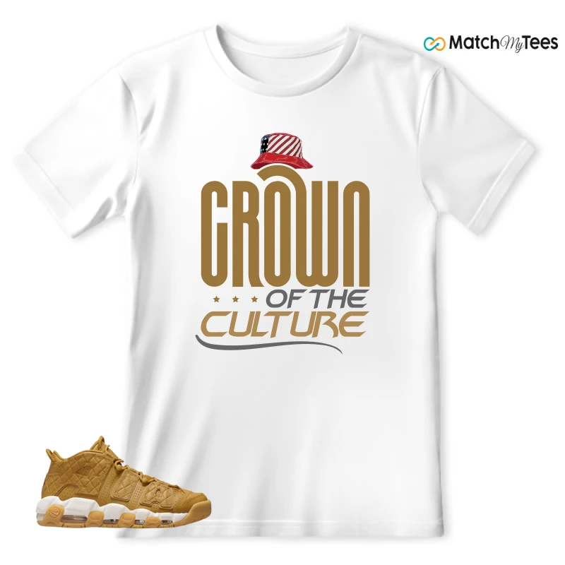 NIKE AIR MORE UPTEMPO QUILTED WHEAT GUM LIGHT BROWN (WOMEN'S) SNEAKER Matching Tees t-shirt