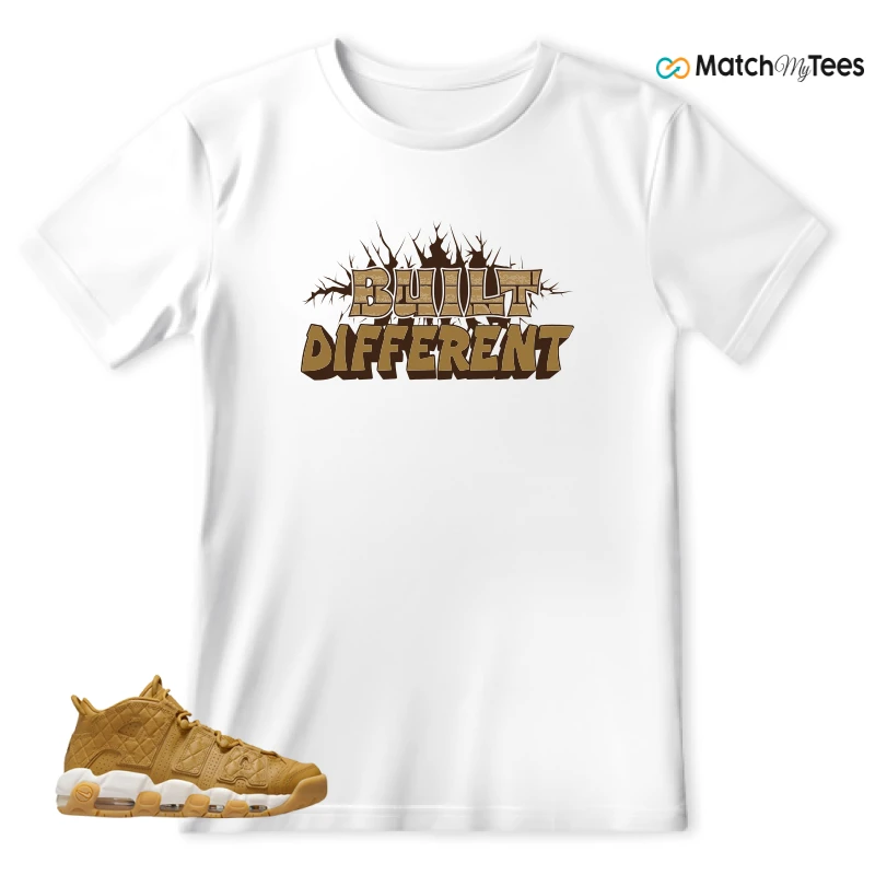 NIKE AIR MORE UPTEMPO QUILTED WHEAT GUM LIGHT BROWN (WOMEN'S) SNEAKER Matching Tees t-shirt