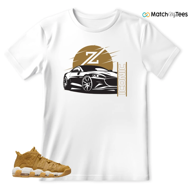 NIKE AIR MORE UPTEMPO QUILTED WHEAT GUM LIGHT BROWN (WOMEN'S) SNEAKER Matching Tees t-shirt