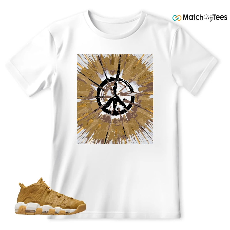 NIKE AIR MORE UPTEMPO QUILTED WHEAT GUM LIGHT BROWN (WOMEN'S) SNEAKER Matching Tees t-shirt