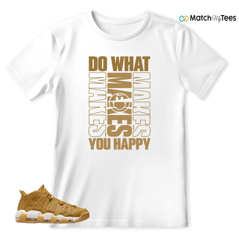 NIKE AIR MORE UPTEMPO QUILTED WHEAT GUM LIGHT BROWN (WOMEN'S) SNEAKER Matching Tees t-shirt