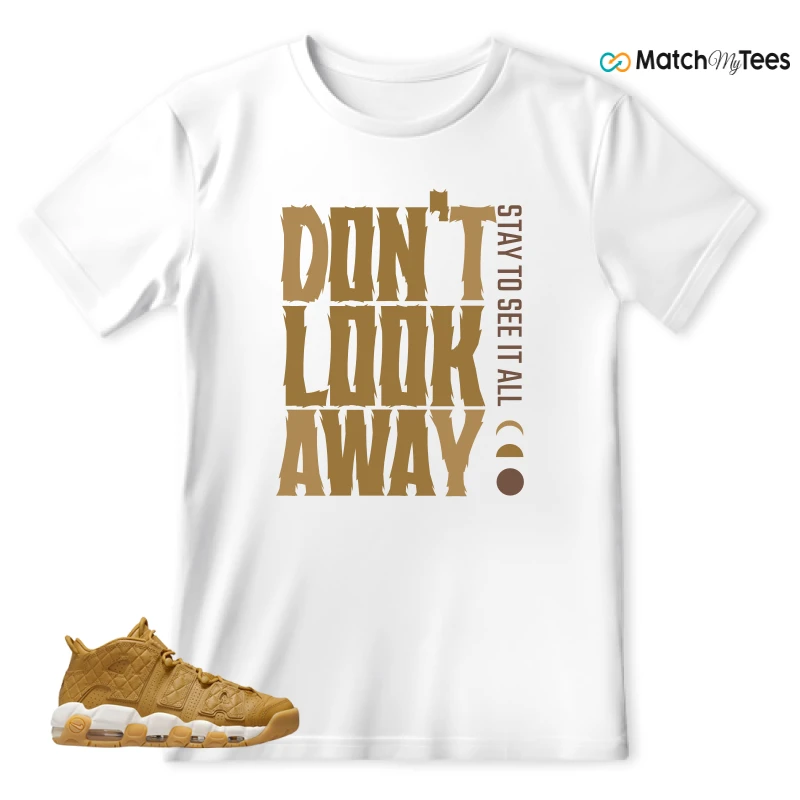 NIKE AIR MORE UPTEMPO QUILTED WHEAT GUM LIGHT BROWN (WOMEN'S) SNEAKER Matching Tees t-shirt