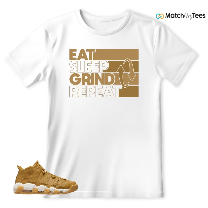 NIKE AIR MORE UPTEMPO QUILTED WHEAT GUM LIGHT BROWN (WOMEN'S) SNEAKER Matching Tees t-shirt