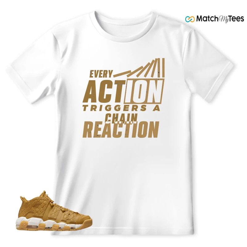 NIKE AIR MORE UPTEMPO QUILTED WHEAT GUM LIGHT BROWN (WOMEN'S) SNEAKER Matching Tees t-shirt