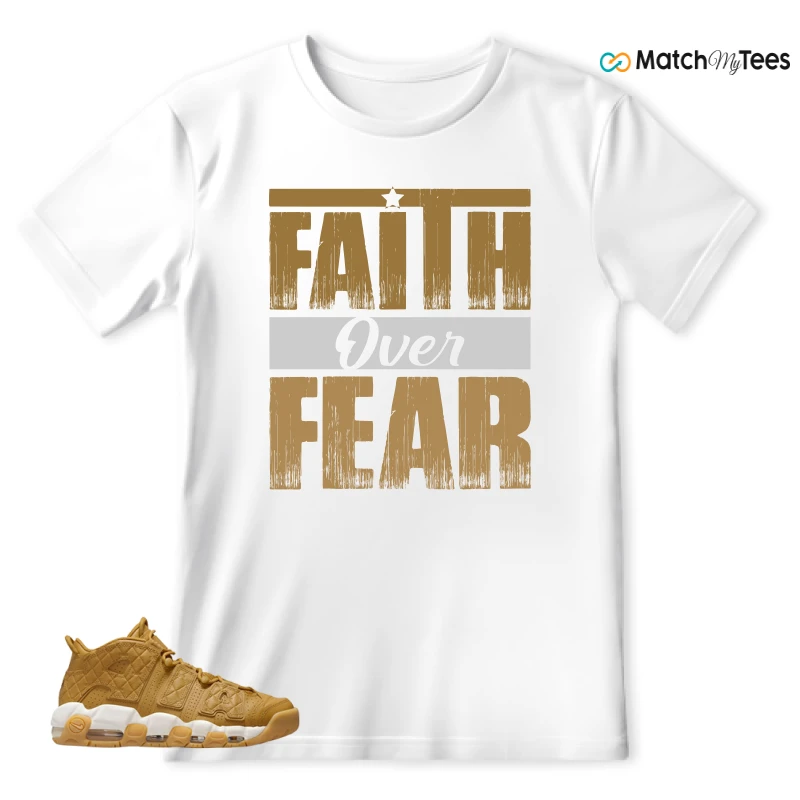 NIKE AIR MORE UPTEMPO QUILTED WHEAT GUM LIGHT BROWN (WOMEN'S) SNEAKER Matching Tees t-shirt