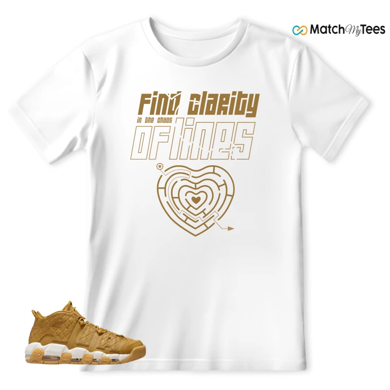 NIKE AIR MORE UPTEMPO QUILTED WHEAT GUM LIGHT BROWN (WOMEN'S) SNEAKER Matching Tees t-shirt