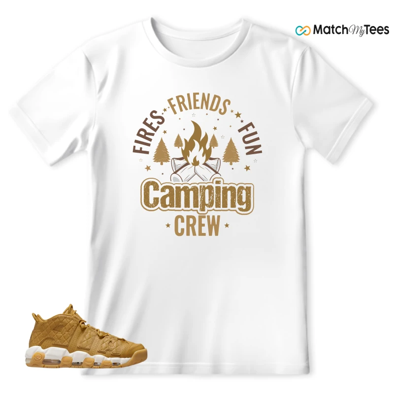 NIKE AIR MORE UPTEMPO QUILTED WHEAT GUM LIGHT BROWN (WOMEN'S) SNEAKER Matching Tees t-shirt