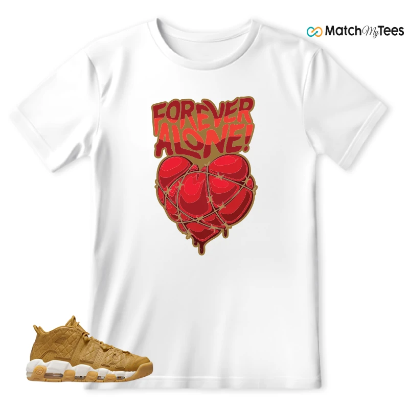 NIKE AIR MORE UPTEMPO QUILTED WHEAT GUM LIGHT BROWN (WOMEN'S) SNEAKER Matching Tees t-shirt