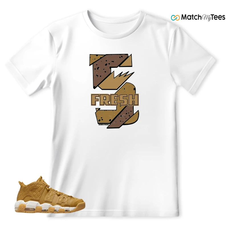 NIKE AIR MORE UPTEMPO QUILTED WHEAT GUM LIGHT BROWN (WOMEN'S) SNEAKER Matching Tees t-shirt