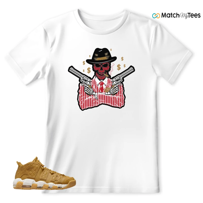 NIKE AIR MORE UPTEMPO QUILTED WHEAT GUM LIGHT BROWN (WOMEN'S) SNEAKER Matching Tees t-shirt
