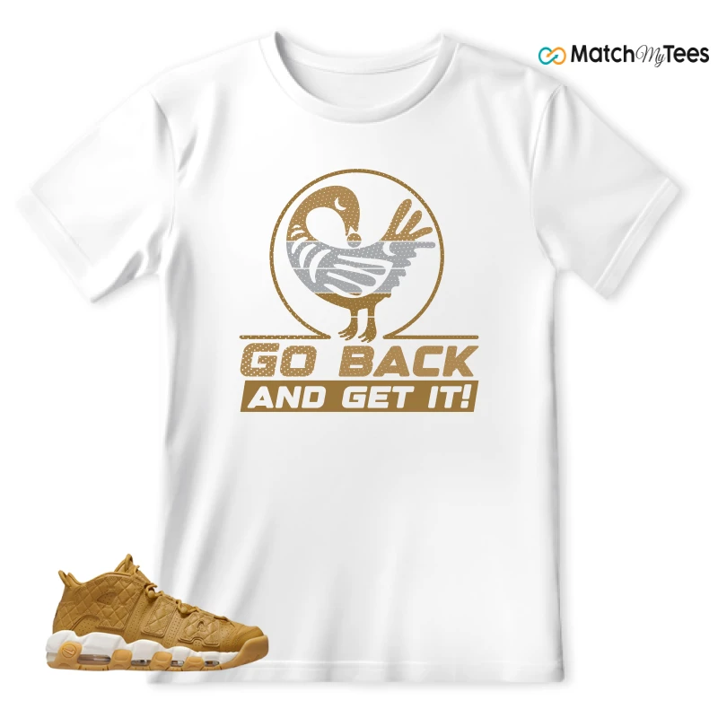 NIKE AIR MORE UPTEMPO QUILTED WHEAT GUM LIGHT BROWN (WOMEN'S) SNEAKER Matching Tees t-shirt