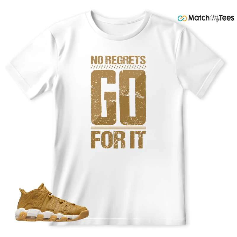 NIKE AIR MORE UPTEMPO QUILTED WHEAT GUM LIGHT BROWN (WOMEN'S) SNEAKER Matching Tees t-shirt