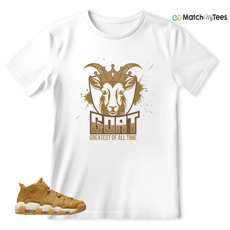 NIKE AIR MORE UPTEMPO QUILTED WHEAT GUM LIGHT BROWN (WOMEN'S) SNEAKER Matching Tees t-shirt