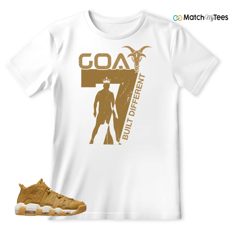 NIKE AIR MORE UPTEMPO QUILTED WHEAT GUM LIGHT BROWN (WOMEN'S) SNEAKER Matching Tees t-shirt