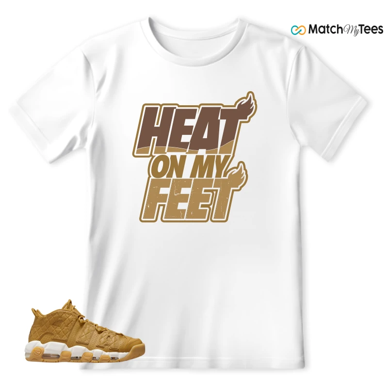 NIKE AIR MORE UPTEMPO QUILTED WHEAT GUM LIGHT BROWN (WOMEN'S) SNEAKER Matching Tees t-shirt