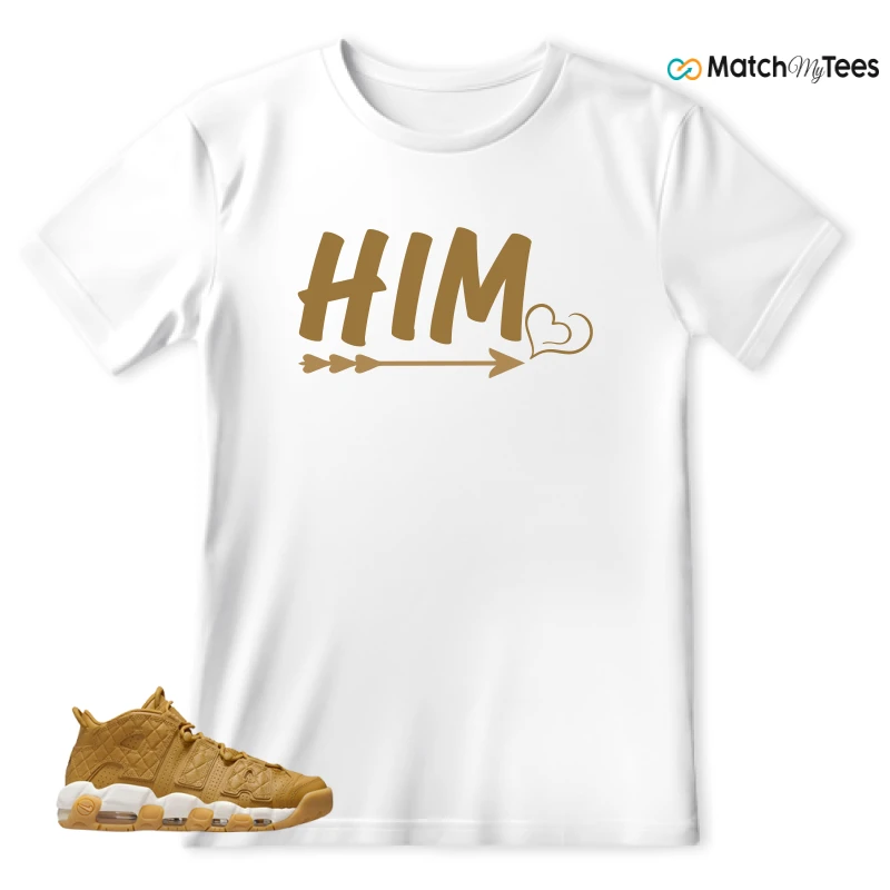 NIKE AIR MORE UPTEMPO QUILTED WHEAT GUM LIGHT BROWN (WOMEN'S) SNEAKER Matching Tees t-shirt