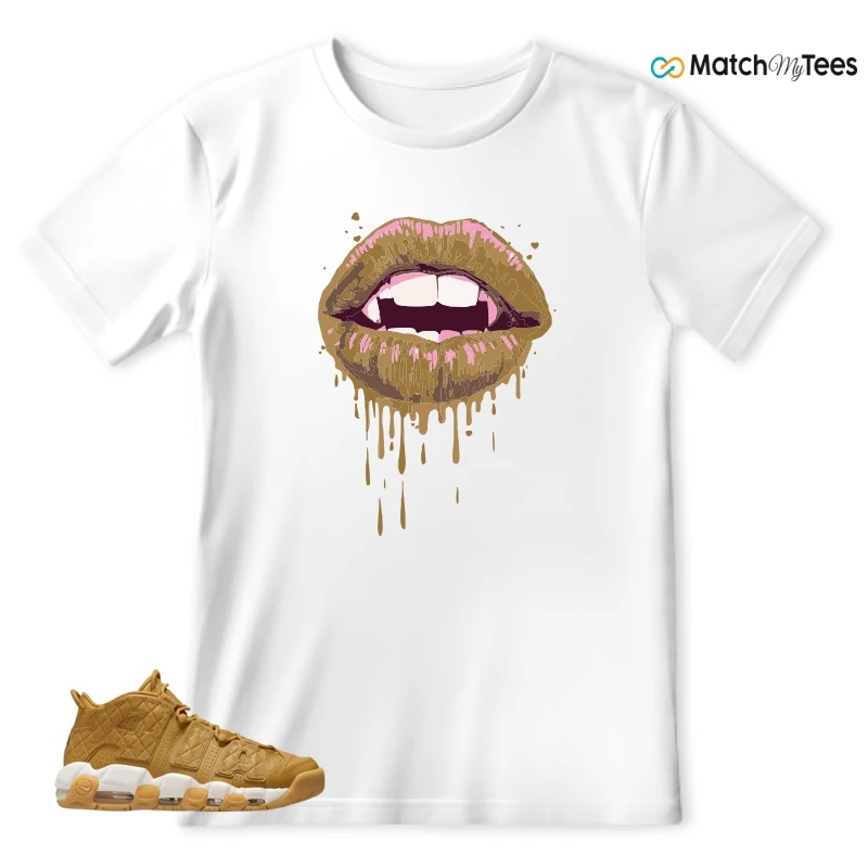 NIKE AIR MORE UPTEMPO QUILTED WHEAT GUM LIGHT BROWN (WOMEN'S) SNEAKER Matching Tees t-shirt