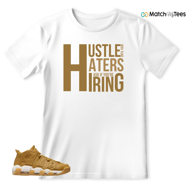 NIKE AIR MORE UPTEMPO QUILTED WHEAT GUM LIGHT BROWN (WOMEN'S) SNEAKER Matching Tees t-shirt