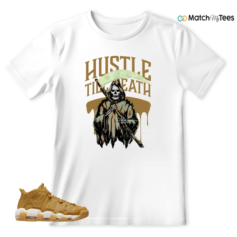 NIKE AIR MORE UPTEMPO QUILTED WHEAT GUM LIGHT BROWN (WOMEN'S) SNEAKER Matching Tees t-shirt