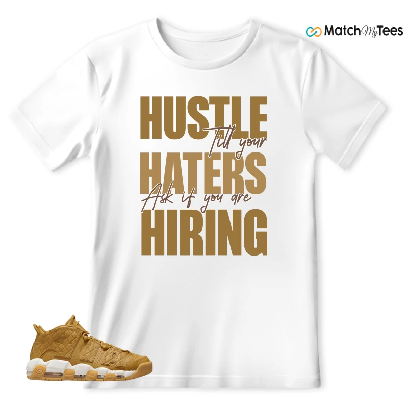 NIKE AIR MORE UPTEMPO QUILTED WHEAT GUM LIGHT BROWN (WOMEN'S) SNEAKER Matching Tees t-shirt