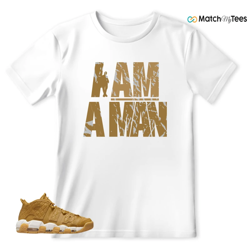 NIKE AIR MORE UPTEMPO QUILTED WHEAT GUM LIGHT BROWN (WOMEN'S) SNEAKER Matching Tees t-shirt