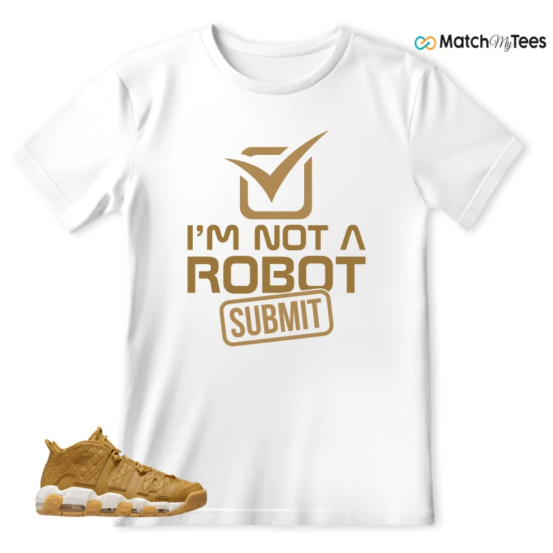 NIKE AIR MORE UPTEMPO QUILTED WHEAT GUM LIGHT BROWN (WOMEN'S) SNEAKER Matching Tees t-shirt