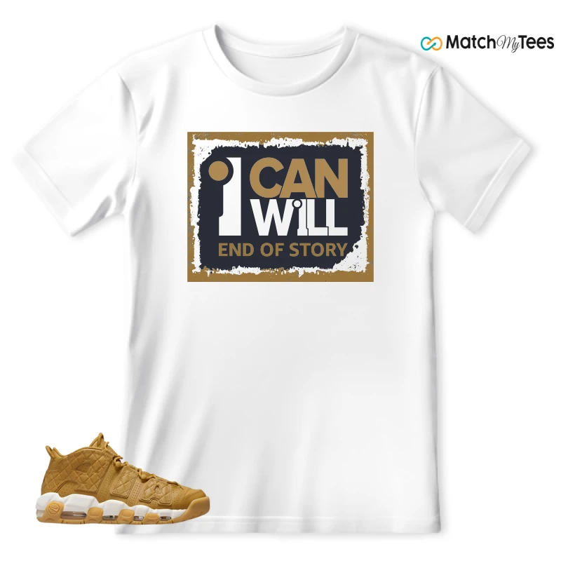 NIKE AIR MORE UPTEMPO QUILTED WHEAT GUM LIGHT BROWN (WOMEN'S) SNEAKER Matching Tees t-shirt