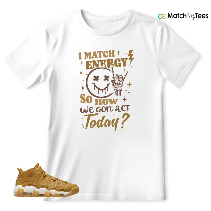 NIKE AIR MORE UPTEMPO QUILTED WHEAT GUM LIGHT BROWN (WOMEN'S) SNEAKER Matching Tees t-shirt