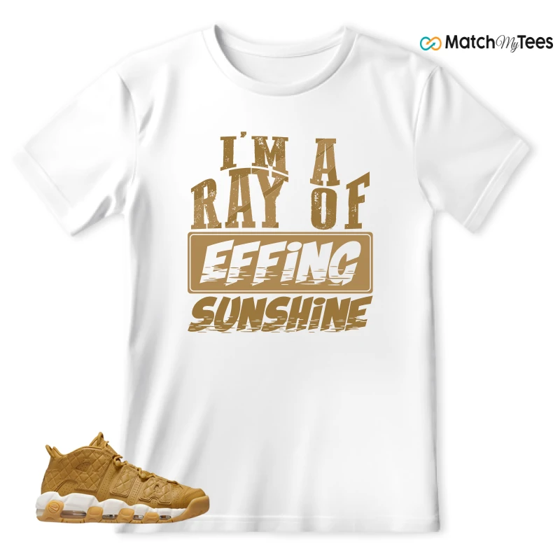 NIKE AIR MORE UPTEMPO QUILTED WHEAT GUM LIGHT BROWN (WOMEN'S) SNEAKER Matching Tees t-shirt