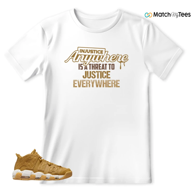 NIKE AIR MORE UPTEMPO QUILTED WHEAT GUM LIGHT BROWN (WOMEN'S) SNEAKER Matching Tees t-shirt
