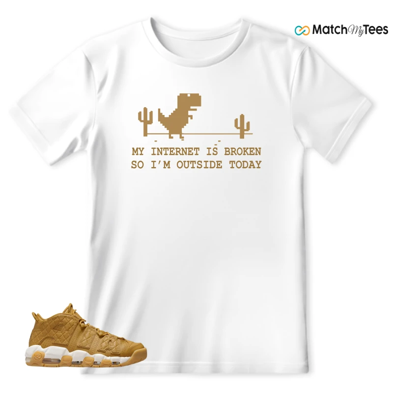 NIKE AIR MORE UPTEMPO QUILTED WHEAT GUM LIGHT BROWN (WOMEN'S) SNEAKER Matching Tees t-shirt