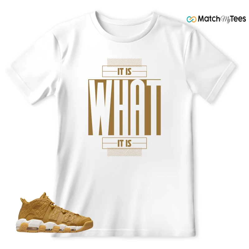 NIKE AIR MORE UPTEMPO QUILTED WHEAT GUM LIGHT BROWN (WOMEN'S) SNEAKER Matching Tees t-shirt